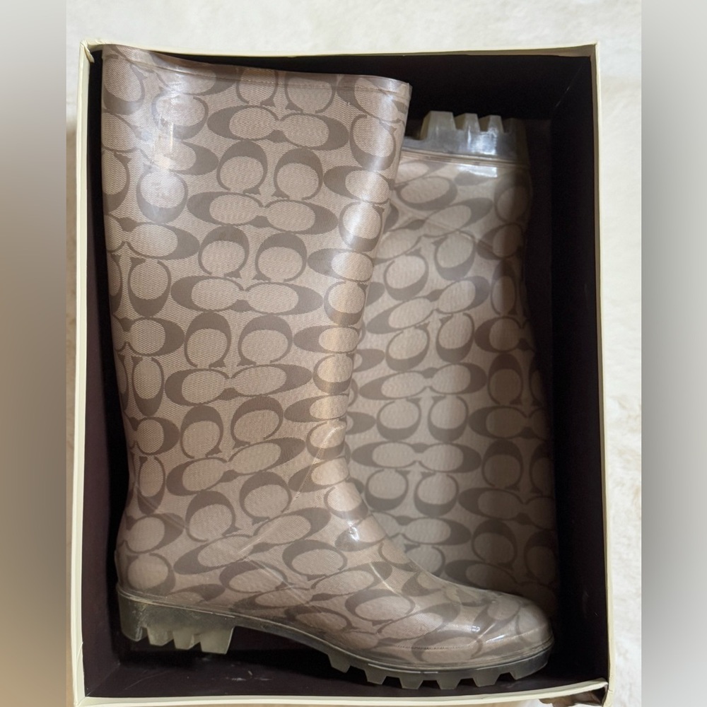 Coach Signature Rain Boots - Brown